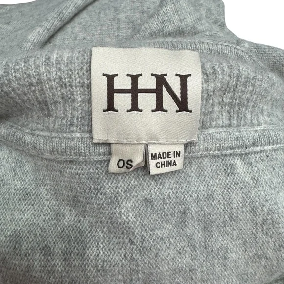 HAUTE HIPPIE GRAY CASHMERE HOODED CAPE PONCHO